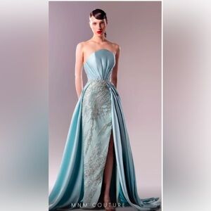 MNM Couture G1627 - Strapless Inverted Scoop Neck Gown- Size 8/40